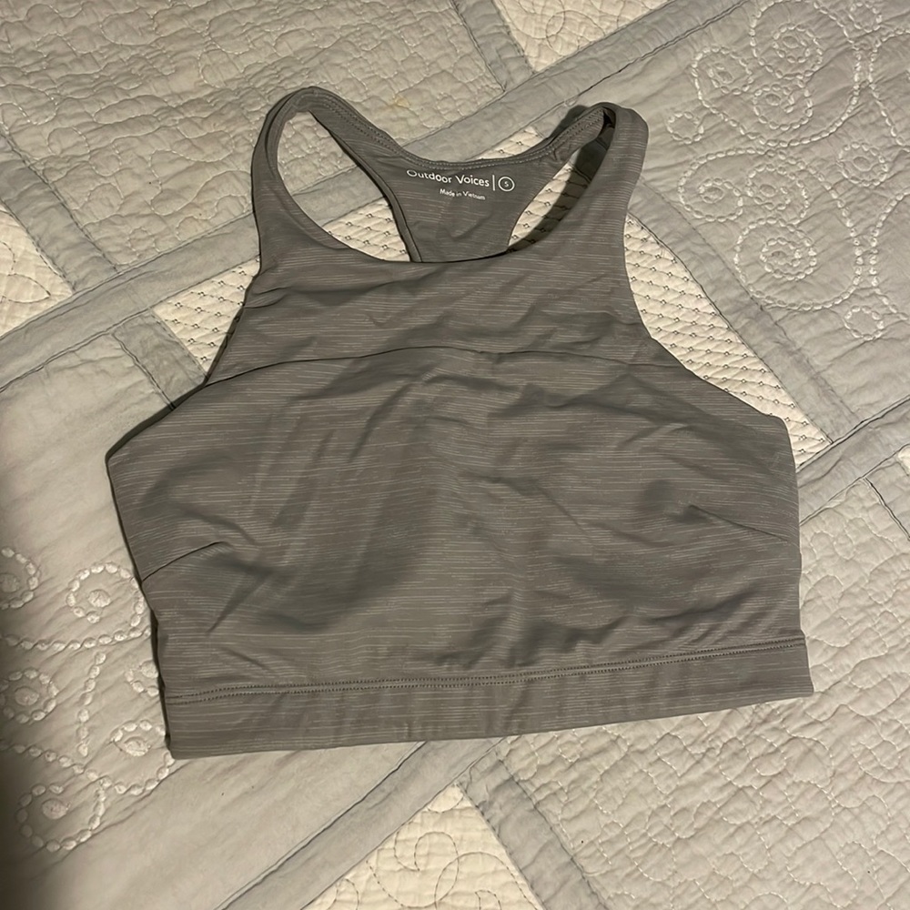 Outdoor voices high neck sports bra